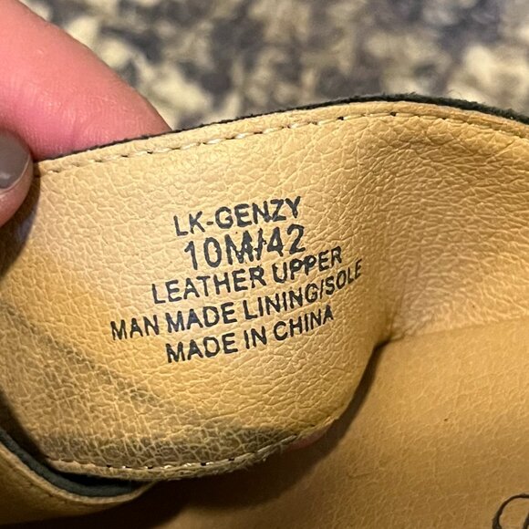 Lucky Brand Women's Sz 10 Genzy Black Leather Slip-On Espadrille Wedge Sandal - Picture 6 of 6